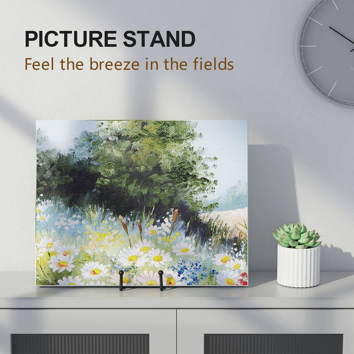 HONGYUTAI 1Pack 4.5 Inch Plate Stands for Display Picture Stand - 4.5 Inch Vinyl Table Top Display, Metal Frame Holders Decorative Plate for Book , Picture, Photo and Platter, Tabletop Art, Black