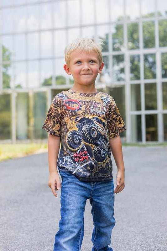 Monster Jam 3 Pack T-Shirts Toddler to Big Kid Grave Digger El Toro Loco Megalodon