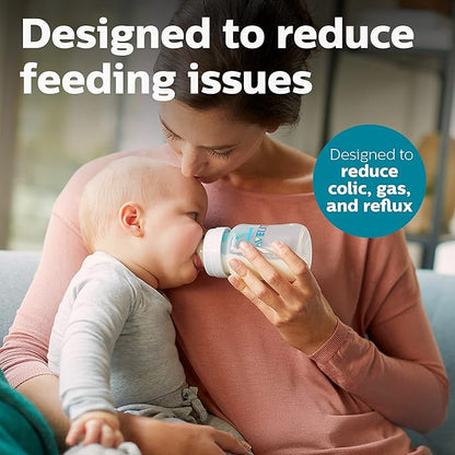 Philips Avent Anti-Colic Baby Bottle with AirFree Vent, 9oz, SCY70391, 1pk, Clear, SCY70391