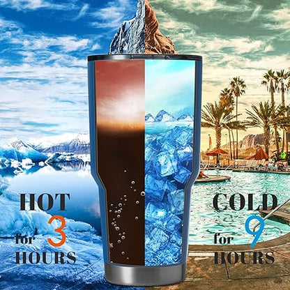 HASLE OUTFITTERS 30oz Stainless Steel Tumbler, Double Wall Vacuum Insulated Travel Mug Tumbler, Durable Insulated Coffee Mug, Gift Box Set (Dark Blue, 1)