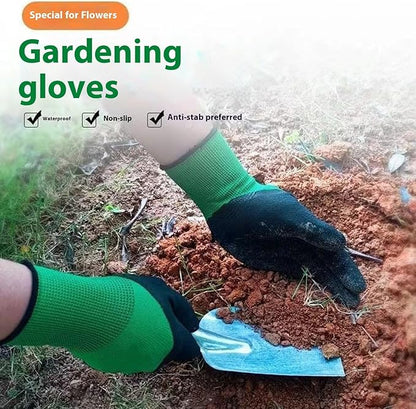 Gardening Gloves for Women Men,1 Pair Gardening Gloves Knitted Latex Breathable Waterproof for Lawn and Garden Clearance Items