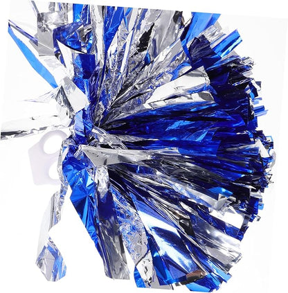 YARNOW Metallic Foil Cheerleading Poms 10 Pack for Boys and Girls Vibrant Hand Flowers