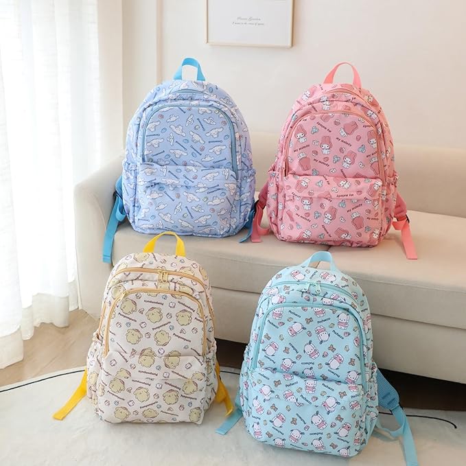 Roffatide Anime Cinnamoroll All Over Print Casual Backpack Laptop Backpack Travel Hiking Rucksack Blue