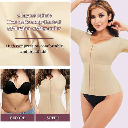 RDSIANE Waist Slimming Girdles Tummy Control Body Shaper Waist Trainer Bodysuit With Arms Compression For Post Surgery