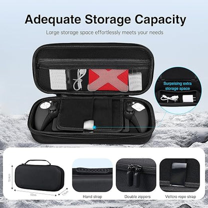 Carrying Case for PS5 Portal, 4 In 1 PS Portal Accessories with 1 Screen Protectors and Clear Protective Case, Protective Hard Shell Carrying Case, 1set key cap