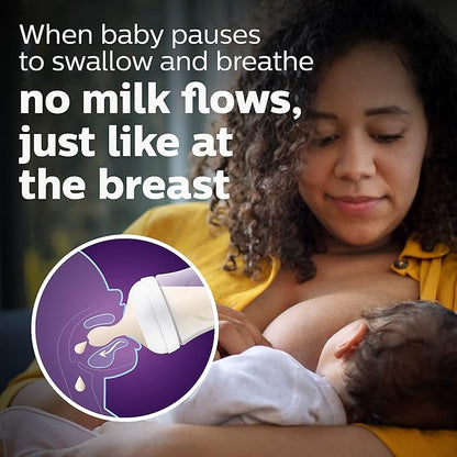 Philips AVENT Natural Baby Bottle with Natural Response Nipple, Clear, 9oz, 1pk, SCY90301
