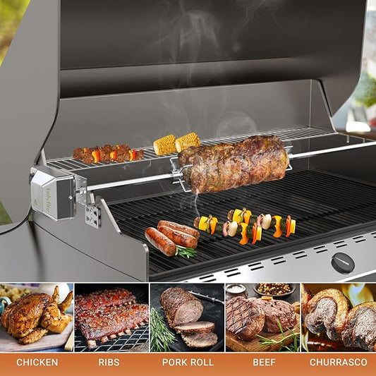 Onlyfire 6007 Stainless Steel Grill Rotisserie Meat Forks(1-Pair)- Only Fits 516" Square Spit Rods