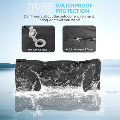 2PC Professional Vacuum Bags for Travel, Dobaly IP67 Reusable Vacuum Compression Bags for Suitcases and Backpack Space Saver Vacuum Bags Lightweight&Durable(2 Large No Pump)