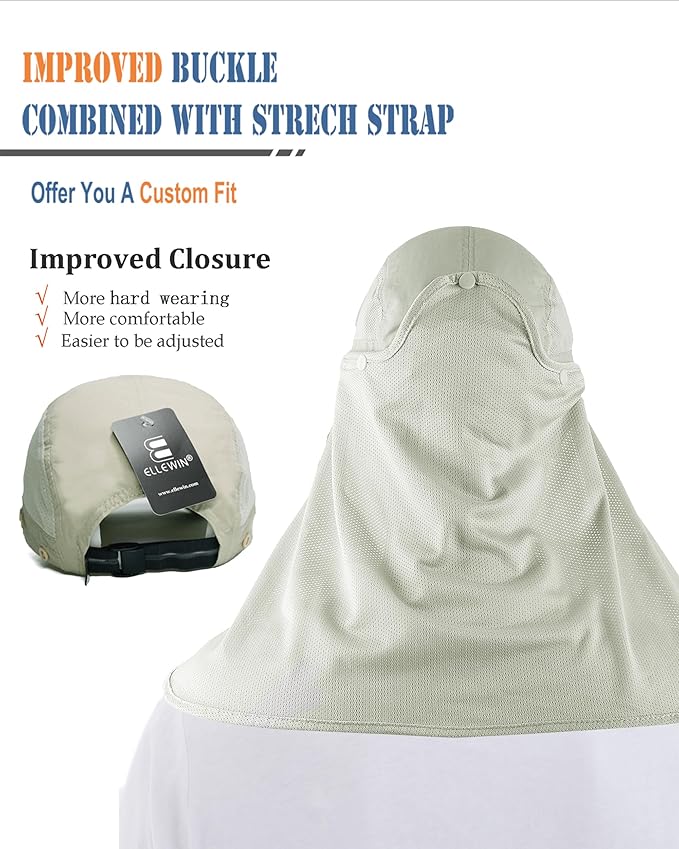ELLEWIN Outdoor Sun Hat for Men Women UPF 50+ Fishing UV Hat
