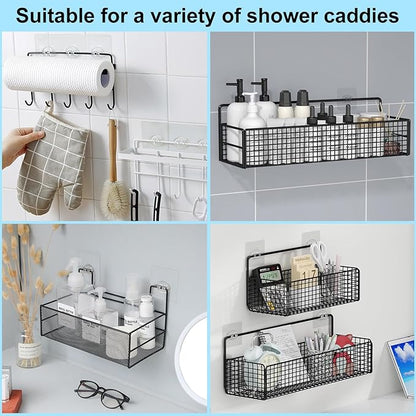 Vivinin Pack of 15 replacement adhesive hooks for shower, without perforations, strong adhesive hooks for showers and kitchen shelves