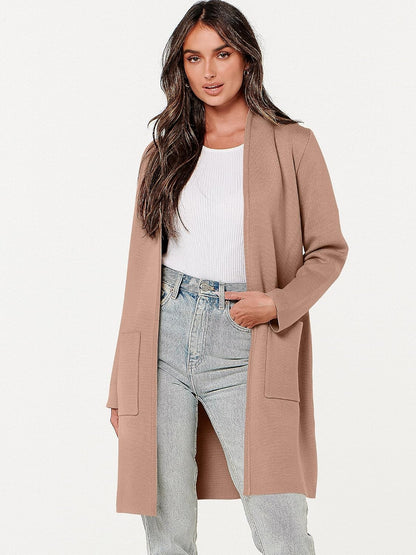 This ANRABESS cardigan is perfect for chilly days - the soft, stretchy material and open front design make it a versatile layering piece.