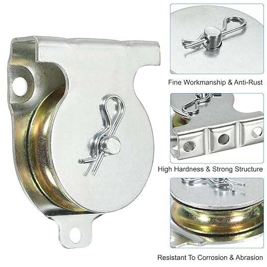 PATIKIL Ceiling Mount Single Pulley, 2 Pack 2 Inch Diameter Wall Mounted Single Pulley for 10mm0.39" Wire Rope