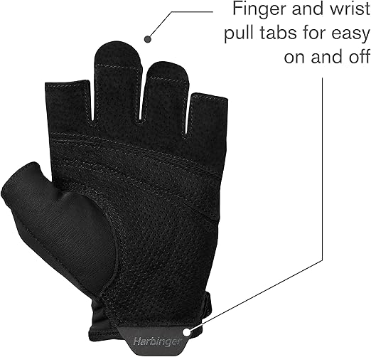 Harbinger Pro Gloves 2.0 for Weightlifting, Training, Fitness, and Gym Workouts - Unisex Black X-Large