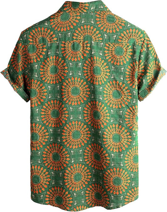 VATPAVE Mens Casual Hawaiian Floral Shirts Short Sleeve Button Down Tropical Shirts Beach Summer Shirts