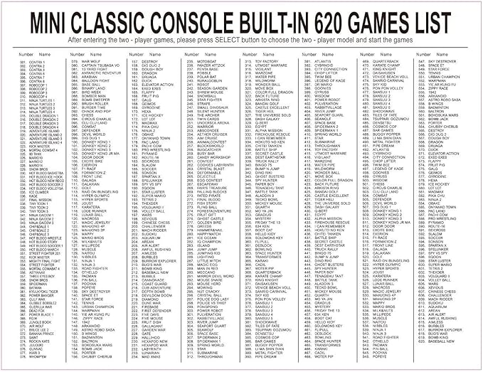Plug  Play Classic Handheld Game Console,Classic Game Console Built-in 620 Game Handheld Game Console, Video Game Player Console for Family TV Video (Game Console-01)