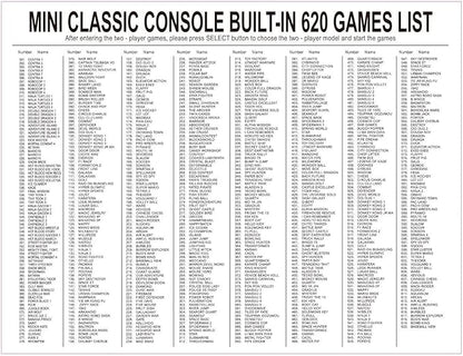 Plug  Play Classic Handheld Game Console,Classic Game Console Built-in 620 Game Handheld Game Console, Video Game Player Console for Family TV Video (Game Console-01)