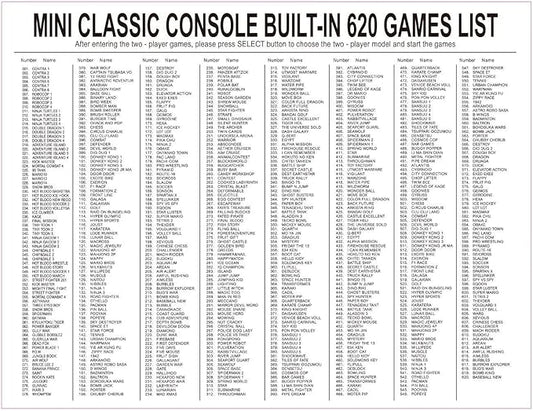 Plug  Play Classic Handheld Game Console,Classic Game Console Built-in 620 Game Handheld Game Console, Video Game Player Console for Family TV Video (Game Console-01)