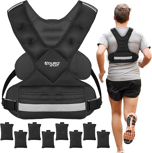 Aduro Sport Adjustable Weighted Vest Workout Equipment, 4-10lbs/11-20lbs/20-32lbs/26-46lbs Body Weight Vest for Men, Women, Kids