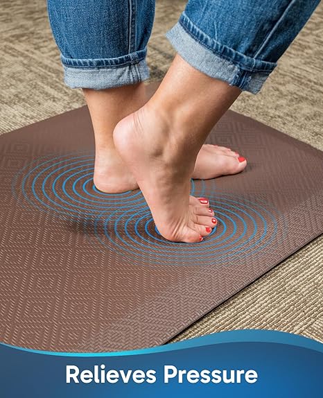 Ophanie Kitchen mats for Floor, 910 inch Thick, Kitchen Rugs, Anti Fatigue Standing Cushioned Mat, Waterproof,Comfort Ergonomic mat for Office, Home, Sink, 20''x39'' Brown Non-Slip Bottom