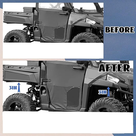 KUAFU 3" Front and Rear Suspension ATV UTV Lift Kit Steel Compatible With 2013-2021 Fullsize Polaris Ranger 570 Fullsize 570 XP 900 XP 900 XP 900 CREWXP 10001000 Diesel 1000 Diesel CREW