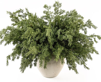 MISSPIN 12 Pcs 21.5 Inches Christmas Cedar Branches, Cedar Artificial Christmas Branches DIY Crafts Faux for Xmas Indoor Outdoor Home Decor