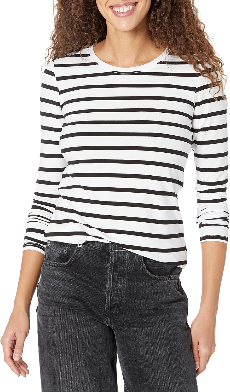 Essentials Women's Regular-Fit Long-Sleeve Crewneck T-Shirt (Available in Plus Size)