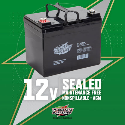 Interstate Batteries 12V 35Ah Battery (Insert Terminal) SLA AGM VRLA Rechargeable Replacement for Construction Devices, Electric Stations, Backup Energy Storage (SLA1156)