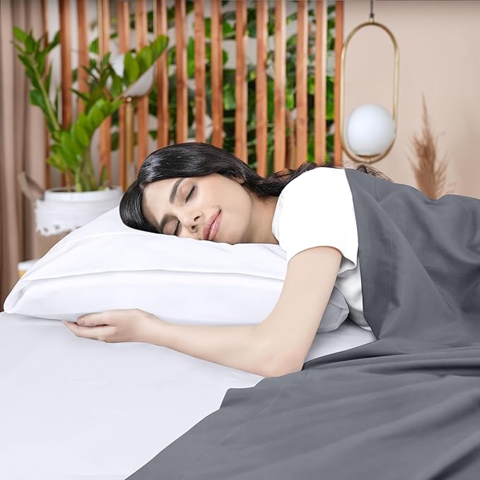 Utopia Bedding Flat Sheet - 1 Pack (Queen, Grey) - Soft Brushed Microfiber Fabric - Shrinkage & Fade Resistant Top Sheet - Easy Care Bed Sheet