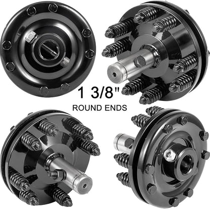 1 3/8" Smooth Round Ends PTO Friction Clutch For Tractor, Carburized Steel Adjustable Rotary Black Brush Hog Slip Clutch