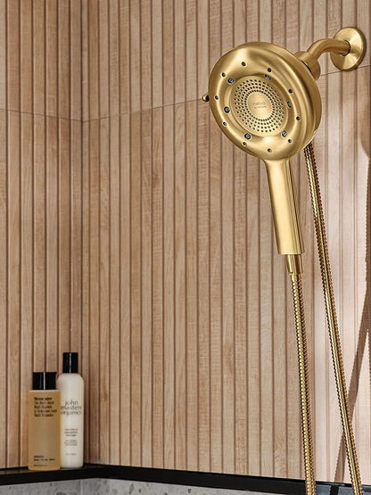 Moen N400H0BG Quattro Handheld Four Unique Shower Experiences and Magnetix Dock, Brushed Gold