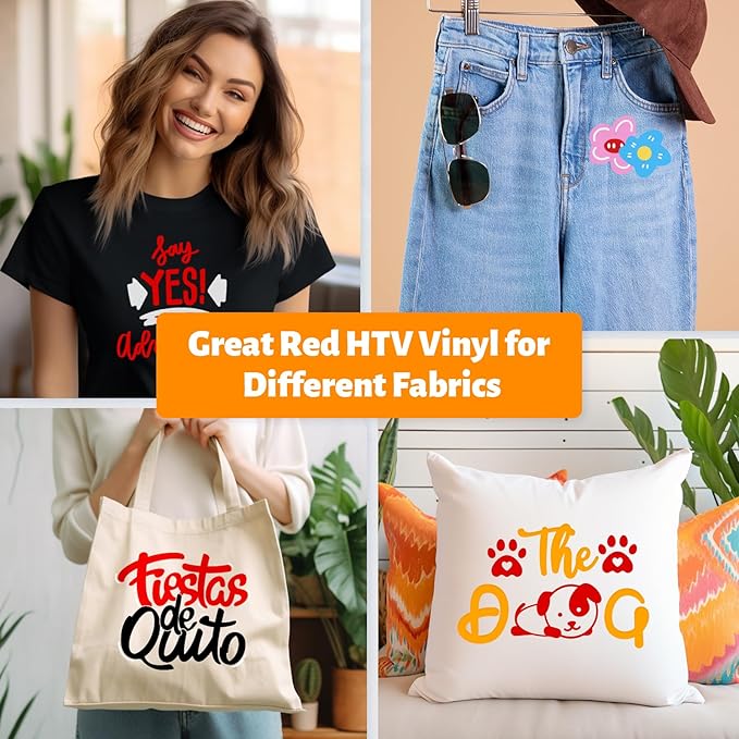 Heat Transfer Vinyl HTV 3-Roll 12 x 20Ft, Iron On Vinyl for Shirts, 3 Colors of HTV Compatible with All Cricut Machines, Easy Cutting and Weeding for Christmas DIY Garment Designs