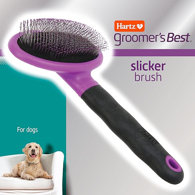 Hartz Groomer's Best Deshedding Slicker Dog Brush, BlackViolet, Dogs