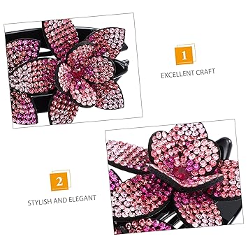 Women's Hair Barrettes for Women Flower Hair Clips Clip Back Hair Holder for Daily and Special Occasions