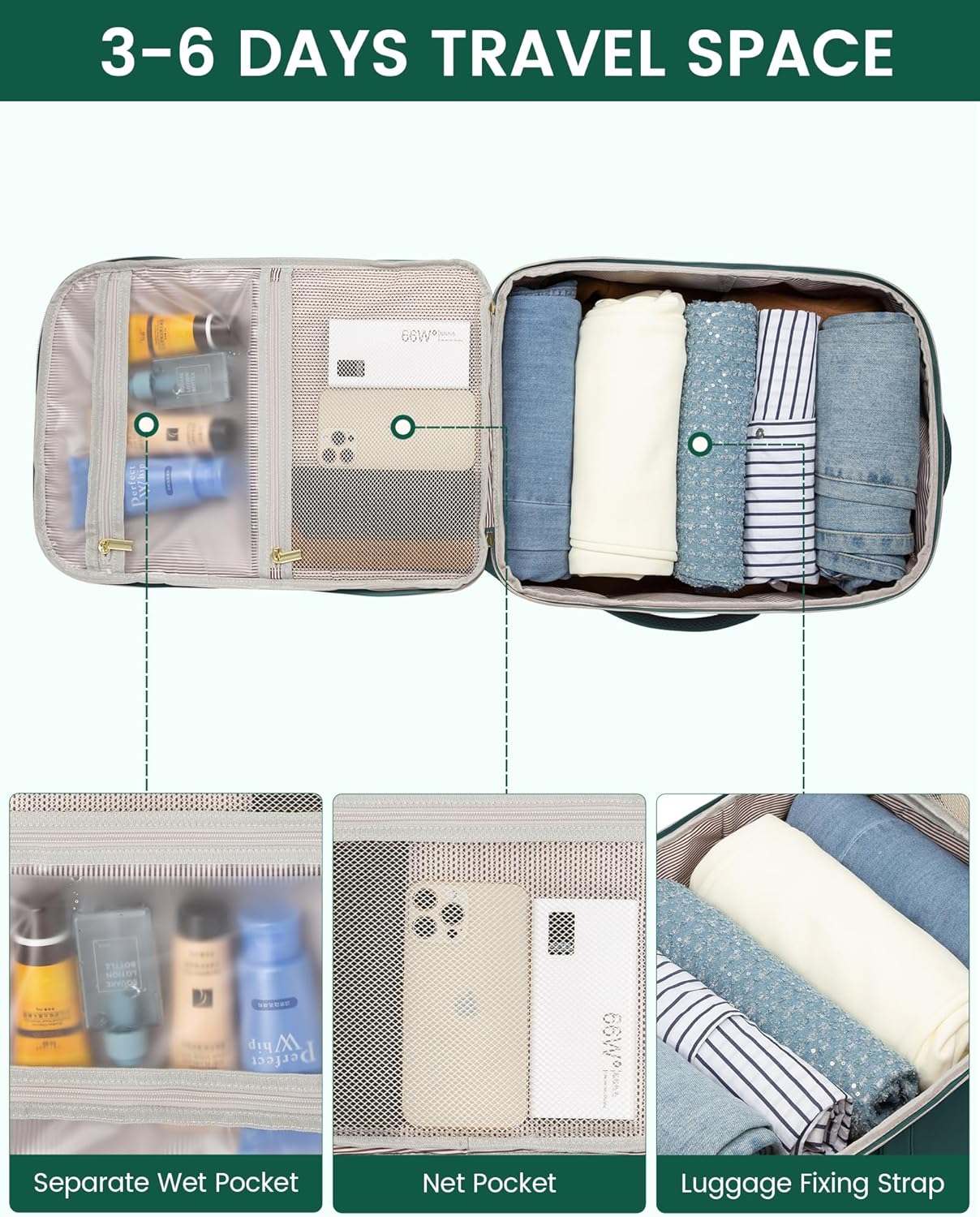 LOVEVOOK Large Travel Backpack for Women, Carry On Bag Flight Approved, 40L TSA Personal Item Travel Bag with 3 Packing Cubes, Waterproof 17 Inch Laptop Hiking Casual Backpack