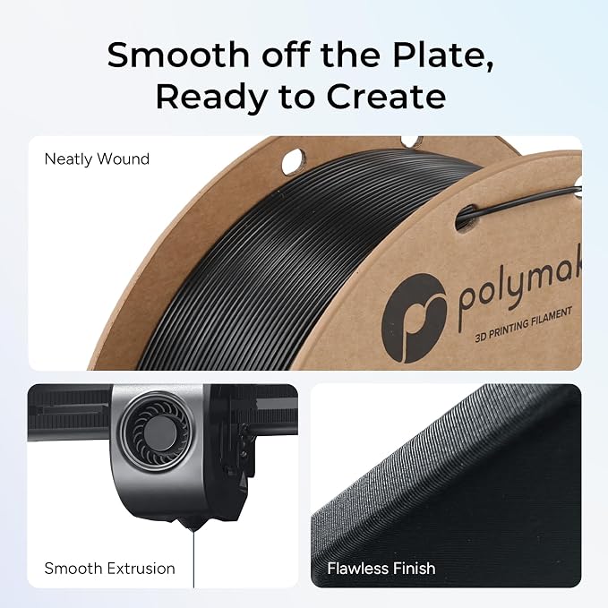 Polymaker ASA Filament 1.75mm Dark Grey, 1kg ASA 3D Printing Filament, Heat & Weather Resistant - ASA 3D Printer Filament Perfect for Printing Outdoor Functional Parts