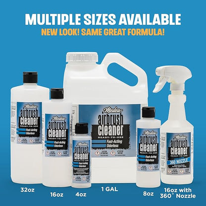 Medea Airbrush Cleaner 4 oz  Ready-to-Use Solution for Airbrushes, Paint Brushes  Artist Tools  For Acrylic, Oil  Water-Based Paints, Inks, Dyes, Watercolors and Gouache. Deep Cleans  Flushes