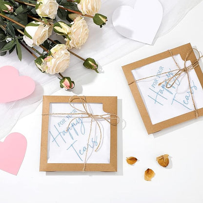 Kajaia 12 Sets Wedding Handkerchief Embroidered Handkerchief with Scallop Lace Edges Fun Gifts for Wedding Day Bride