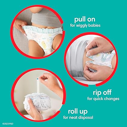 Pampers Diapers - Cruisers 360 - Size 4, 144 Count, Babyproof up to 100 Leakproof Pull-On Diaper