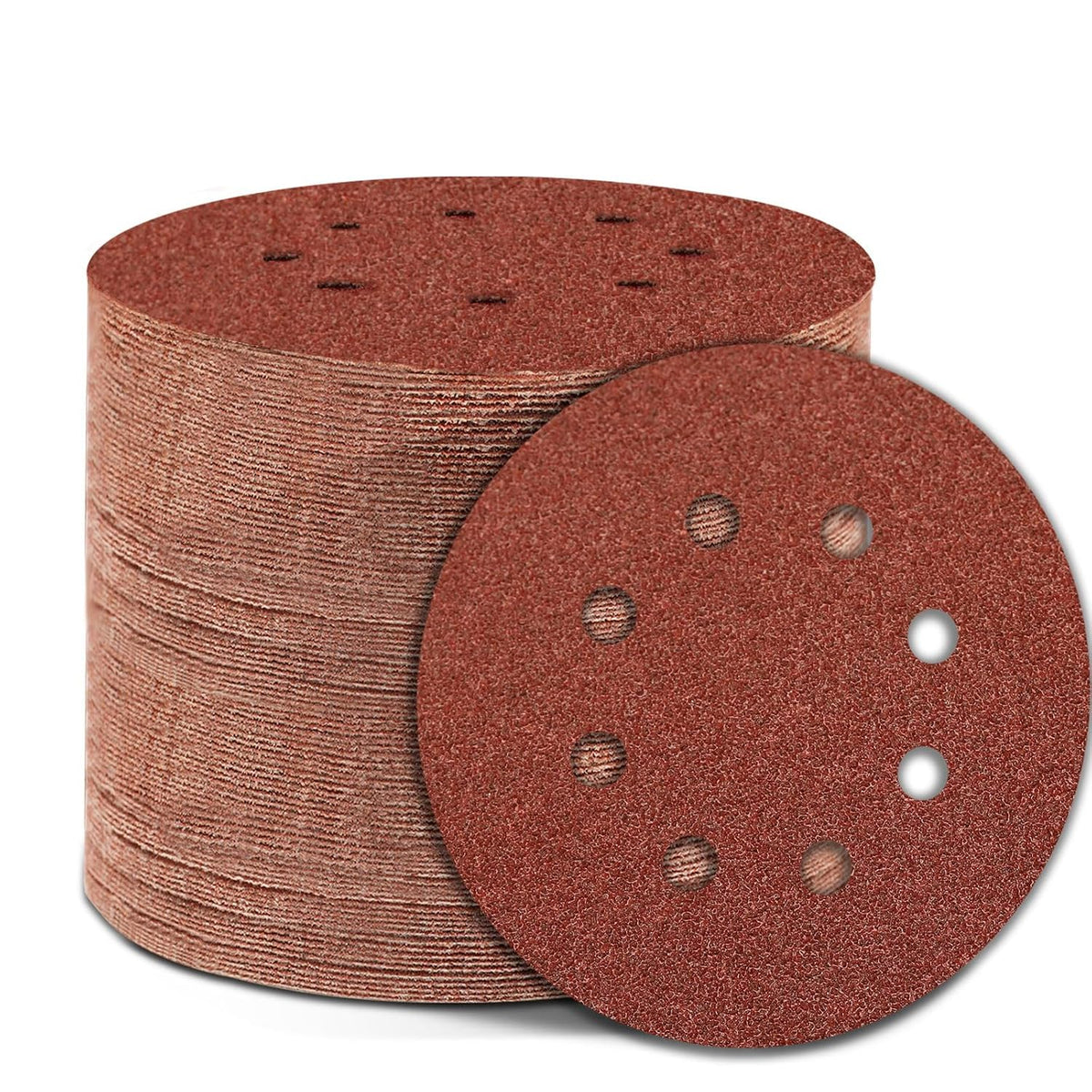 120 Grit 5 Inch Sanding Discs Hook and Loop Sandpaper, 150 PCS 8 Hole Adhesive Medium Grit Sand Paper for Random Orbital Sander
