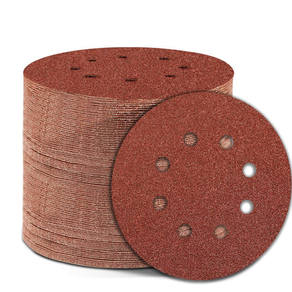 120 Grit 5 Inch Sanding Discs Hook and Loop Sandpaper, 150 PCS 8 Hole Adhesive Medium Grit Sand Paper for Random Orbital Sander