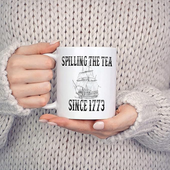 History Teacher Gift Spilling the Tea Since 1773 Coffee Cup, Appreciation Funny History Major Mug, Mugs For History Teacher Men For Woman Birthday Christmas Teacher's Day Gifts White Coffee Mug 11 Oz