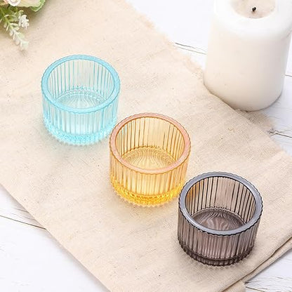 PATIKIL 2 pcs Tealight Candle Holder, Tea Lights Candle Holder Glass Votive Candle Holders Glass Candle Holders for Table Centerpiece Decor Wedding Dinner Party, White