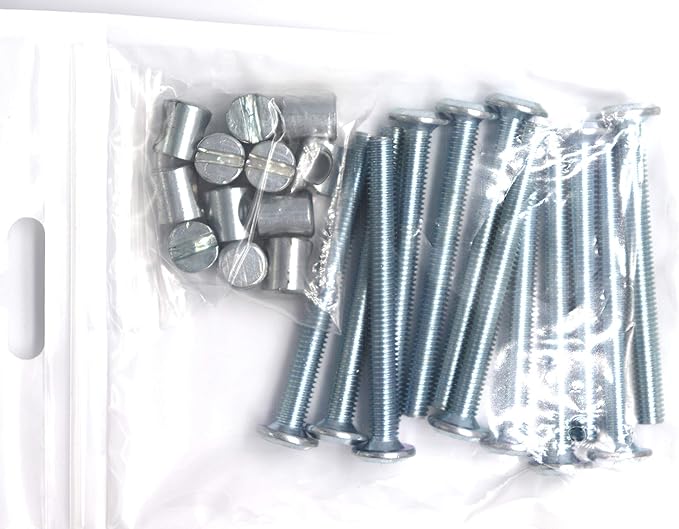 FGen 12pcs Crib Accessories M6 Bolt Nut M6 x 60mm Bookcase Reclining Head Screw Hammer Nut