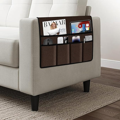 Naturoom Recliner Arm Caddy - Over the Arm Chair Caddy for Recliner with Remote Control Holder, Armrest Organizer with 6-Pocket Storage for Couch, Phone, Tablet, Magazine, Coffee