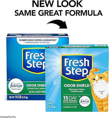 Fresh Step Odor Shield Clumping Litter With Febreze Freshness, 14 lb. Box