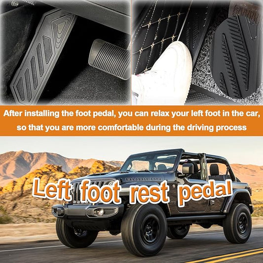 Dead Pedal Foot Rest Compatible with Je-ep 2018-2024 Wrangler JL JLU 4XE Gladiator JT Left Foot Rest Pedal Extenders Modification for Car
