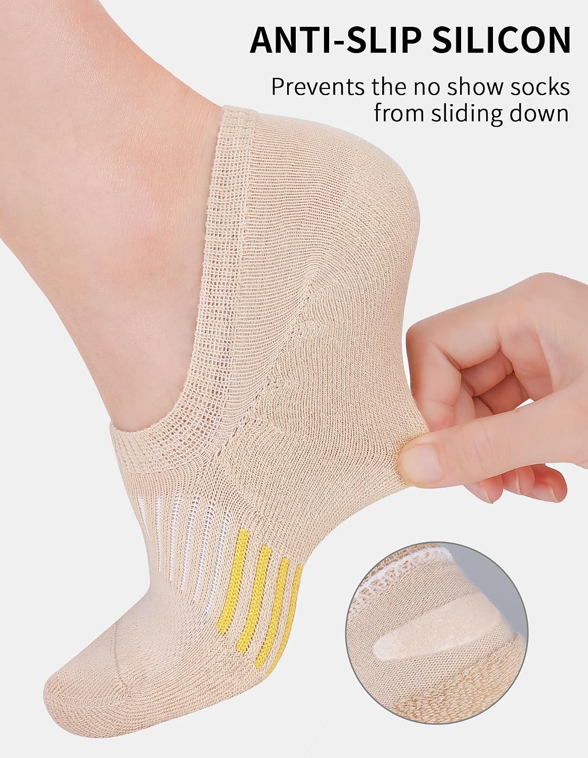 Airacker No Show Socks Womens Athletic Cushioned Low Cut Sports Running Ankle Socks for Women 6 Pairs