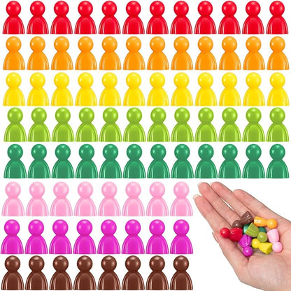Liliful 200 pieces of multicolor plastic board game, board game tokens, ideal for sorting, counting, spare parts, 8 colors