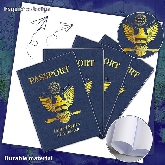 18 Pcs Blank Passport Notebook Fake Passport Books for Kids Travel Journal 4 x 5.5Inch Blank Passport Notebook World Travel Pretend Activity Classroom School Projects Theme Party Favors