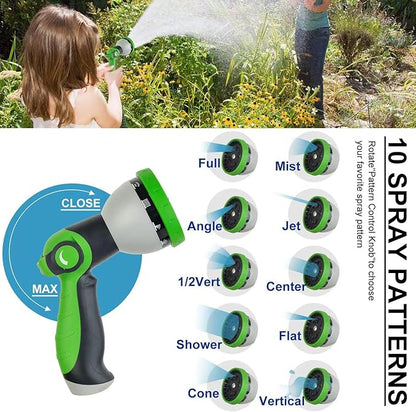 75Ft Metal Garden Hose durable stainless steel Water Hose, flexible, lightweight hose is resistant to kinks and tangles.With 10-way nozzle, strong 34 metal fittings, and a Stop Valve.